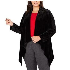 CALVIN KLEIN | Black Velvet Draped Jacket